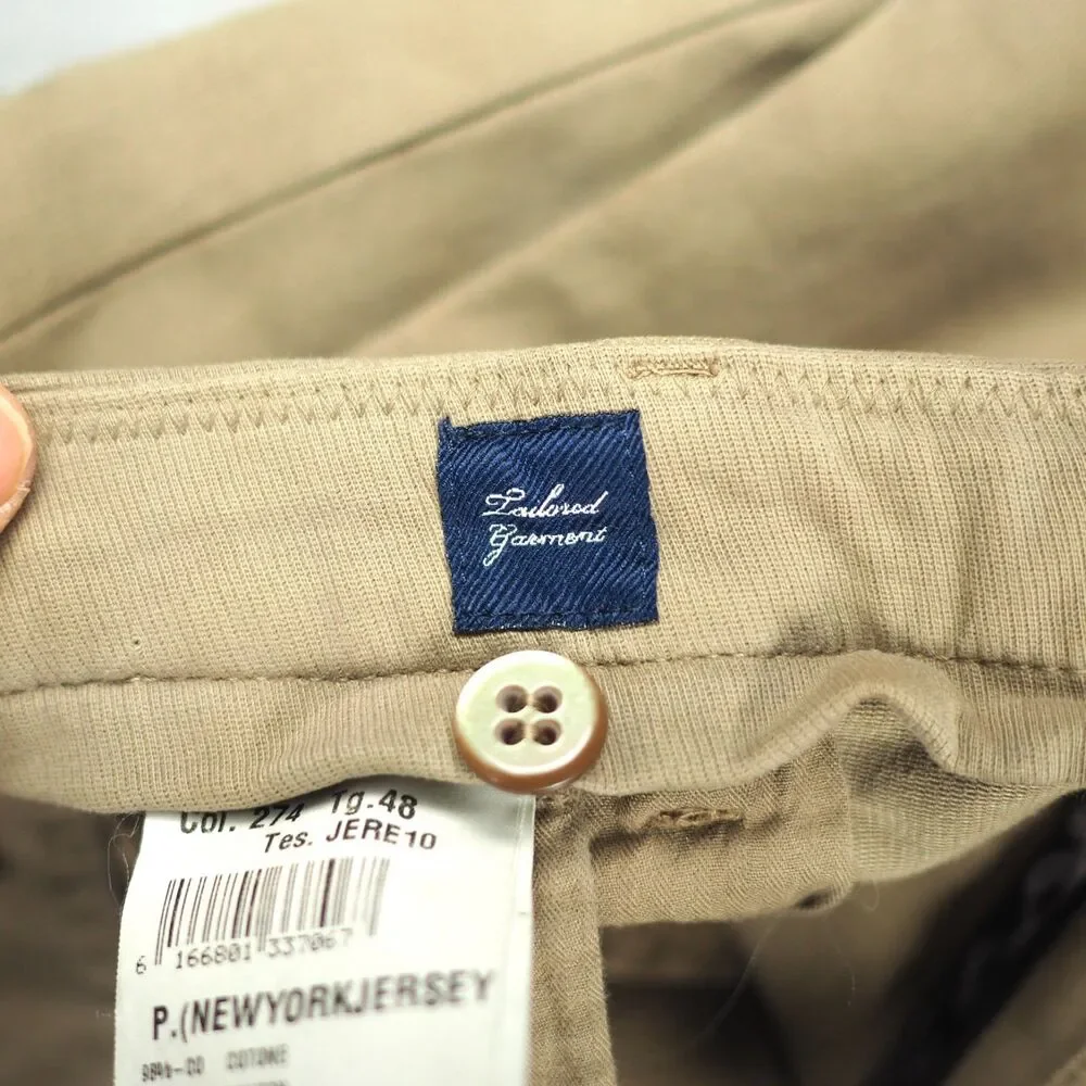 Mason's Em's Jersey Cotton Stretch Chino Pants Mens EU 48 US 32 Beige New York